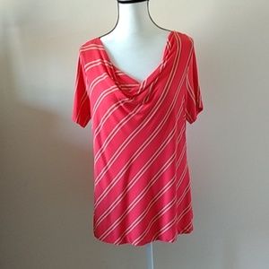 Eloquii women's striped, draped neck top